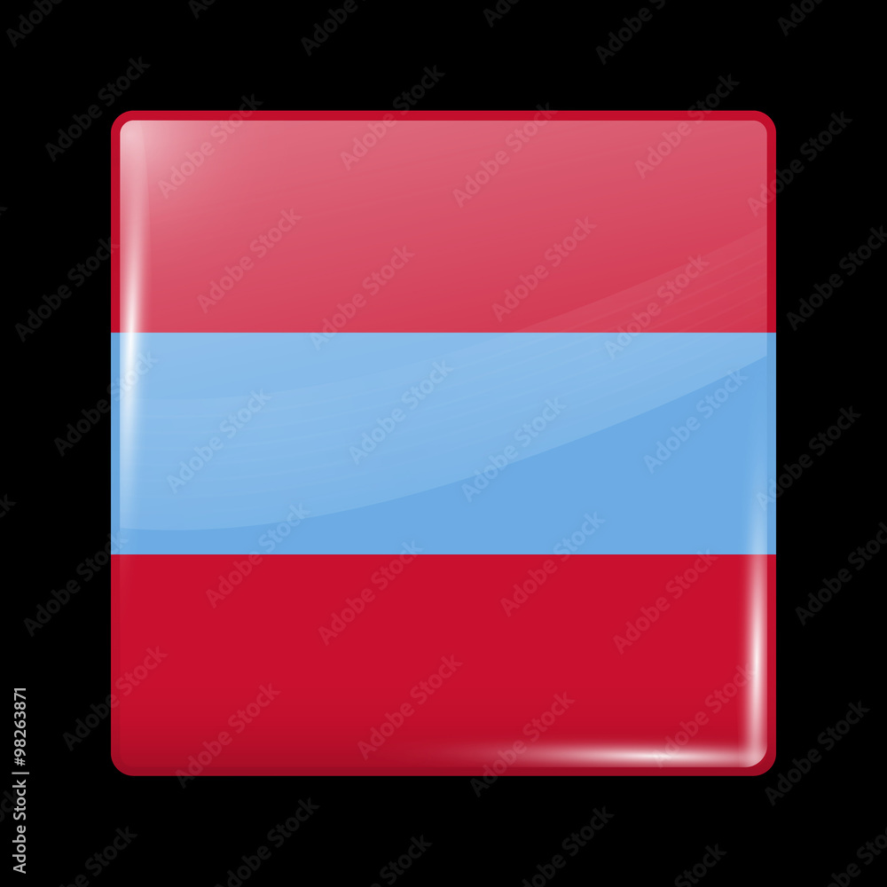 Ottoman Empire Variant Flag. Glassy Icon Square Shape Ottoman Empire Variant Flag. Glassy Icon Square Shape