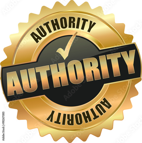 golden shiny vintage authority 3D vector icon seal sign button shield star with checkmark