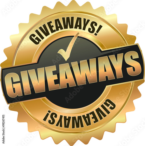golden shiny vintage giveways 3D vector icon seal sign button shield star with checkmark
