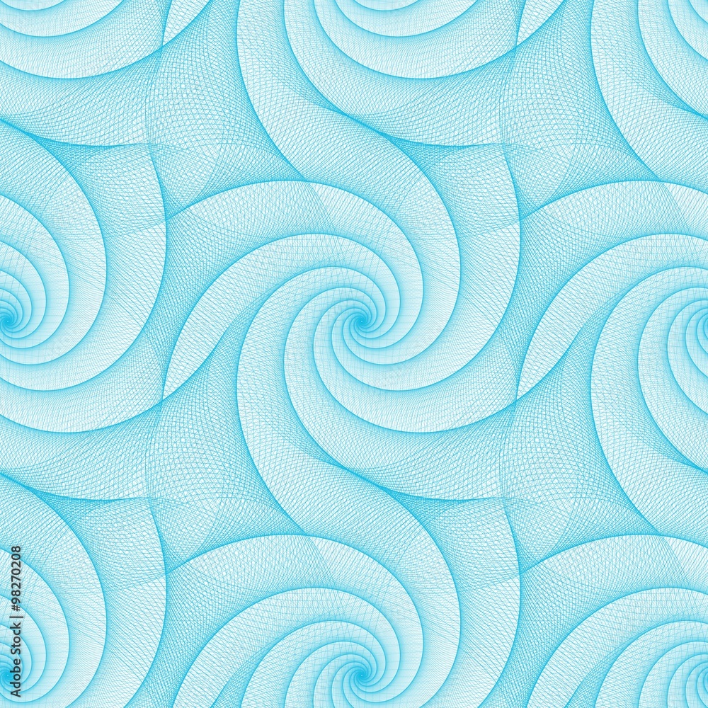 Fototapeta premium Cyan repeating fractal line pattern design