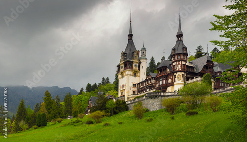 Peles castle in the Carpathian Mountains, Romania