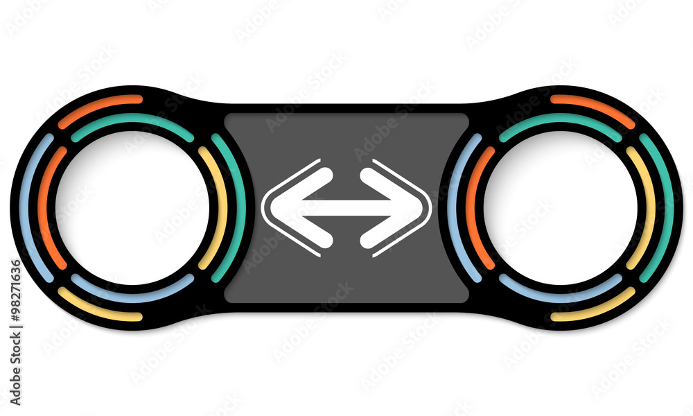 Two circular connected boxes for your text and arrow Two circular connected boxes for your text and arrow