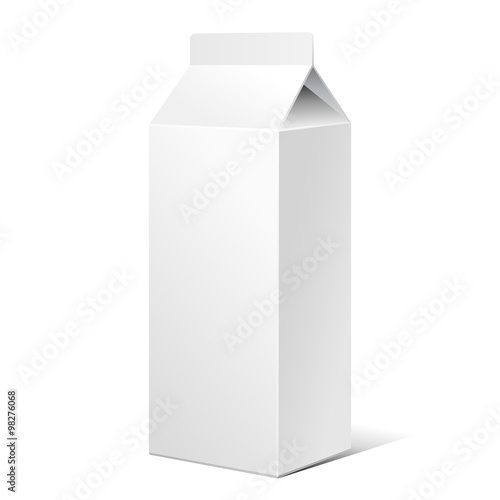 Milk Carton Packages Blank White. Ready For Your Design. Product Packing Vector EPS10 