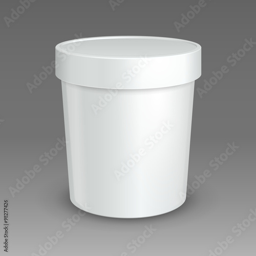 Wallpaper Mural White Mock Up Bucket Tub Food Plastic Container For Dessert, Yogurt, Ice Cream, Sour Cream Or Snack. Ready For Your Design. Product Packing Vector EPS10  Torontodigital.ca
