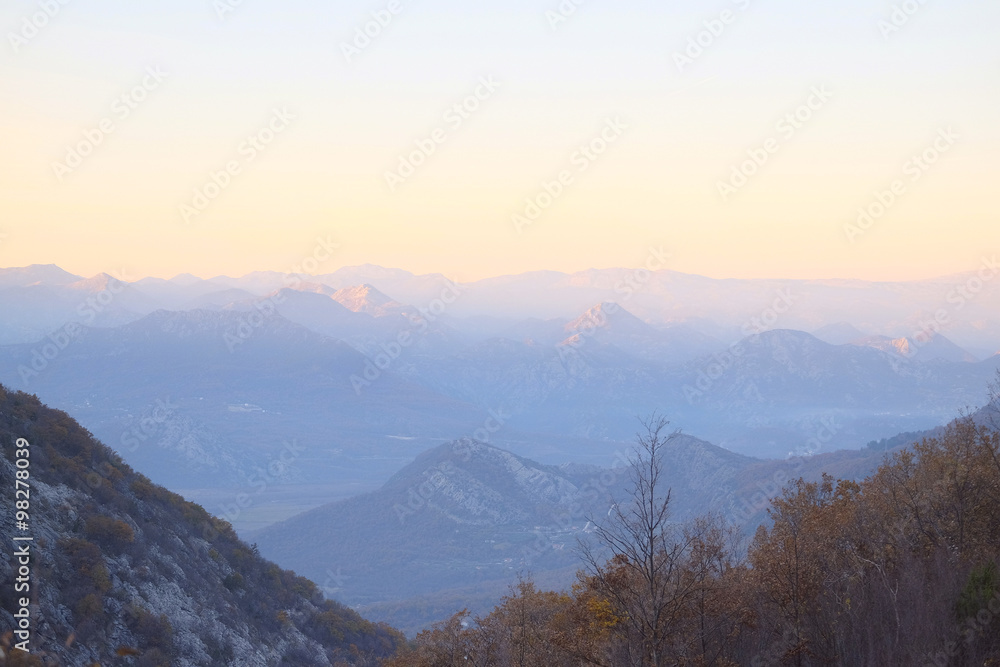 Landscape with the image of mountains