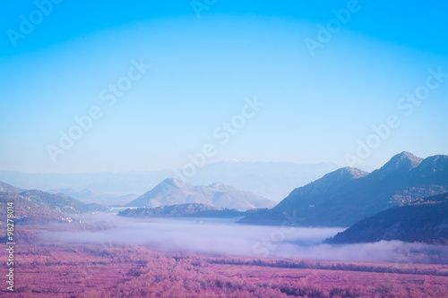 Landscape with the image of mountains