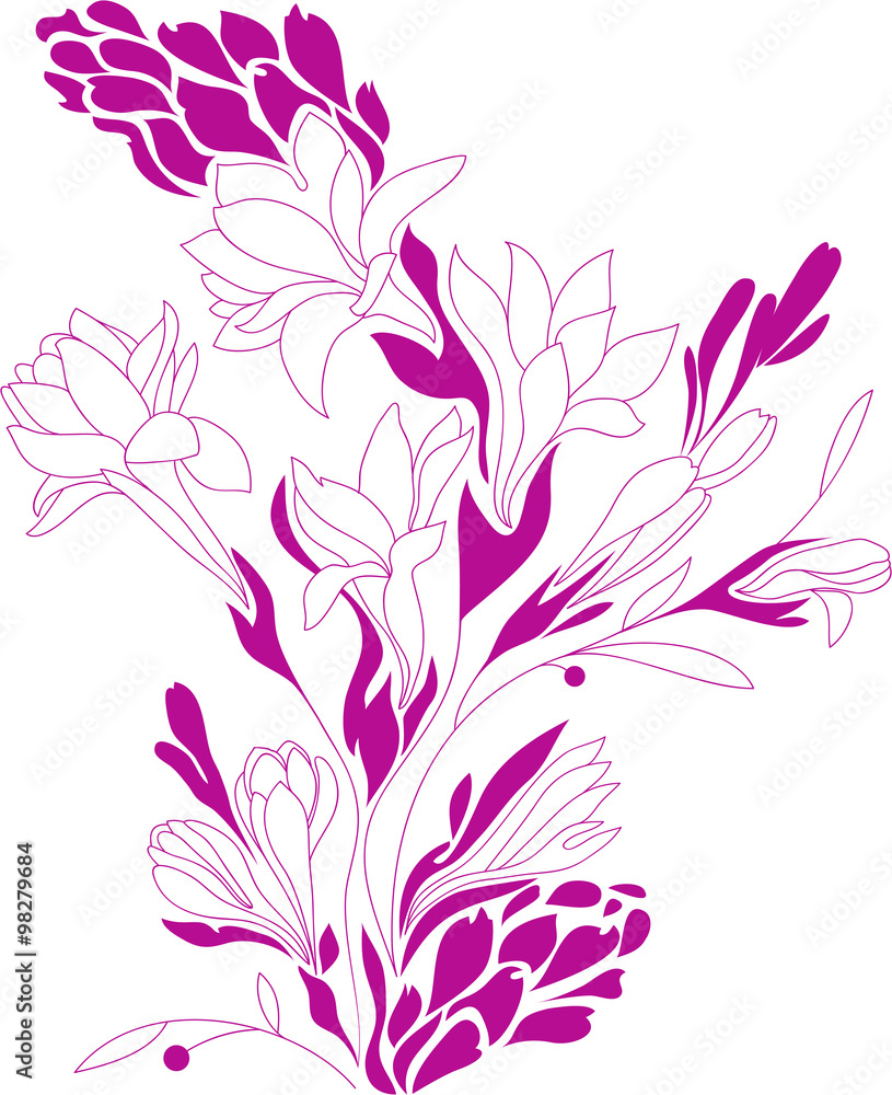 Flowers contour drawing Flowers contour drawing