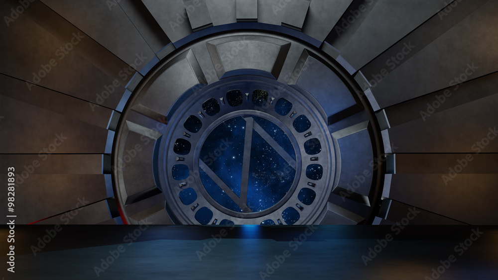 Naklejka premium Space environment, ready for comp of your characters.3d rendering