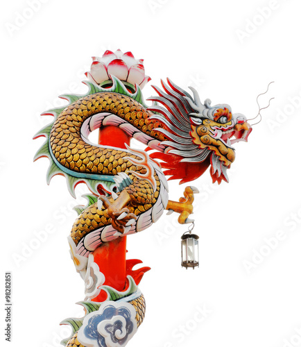 Wallpaper Mural Dragon statue isolated on white background Torontodigital.ca