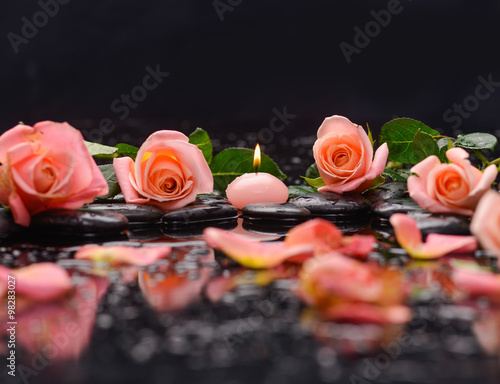  rose with candle and therapy stones 
