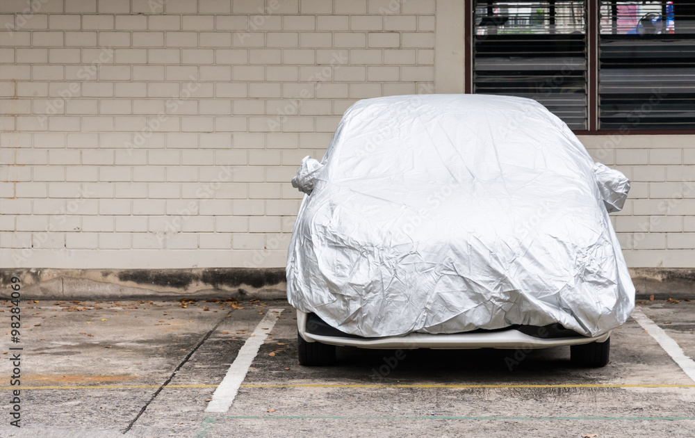Silver cover for new car