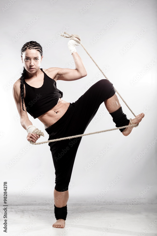 fit girl with a rope
