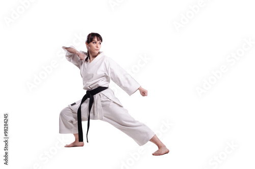 girl exercising karate