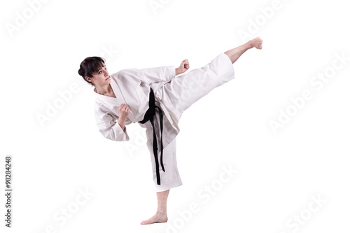 girl exercising karate