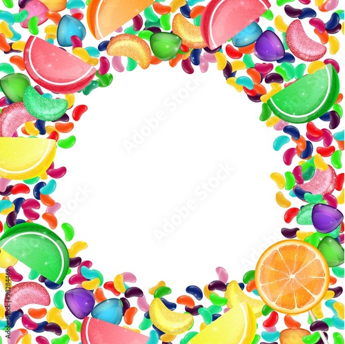 Colorful candy background with jelly beans, and jelly candies
