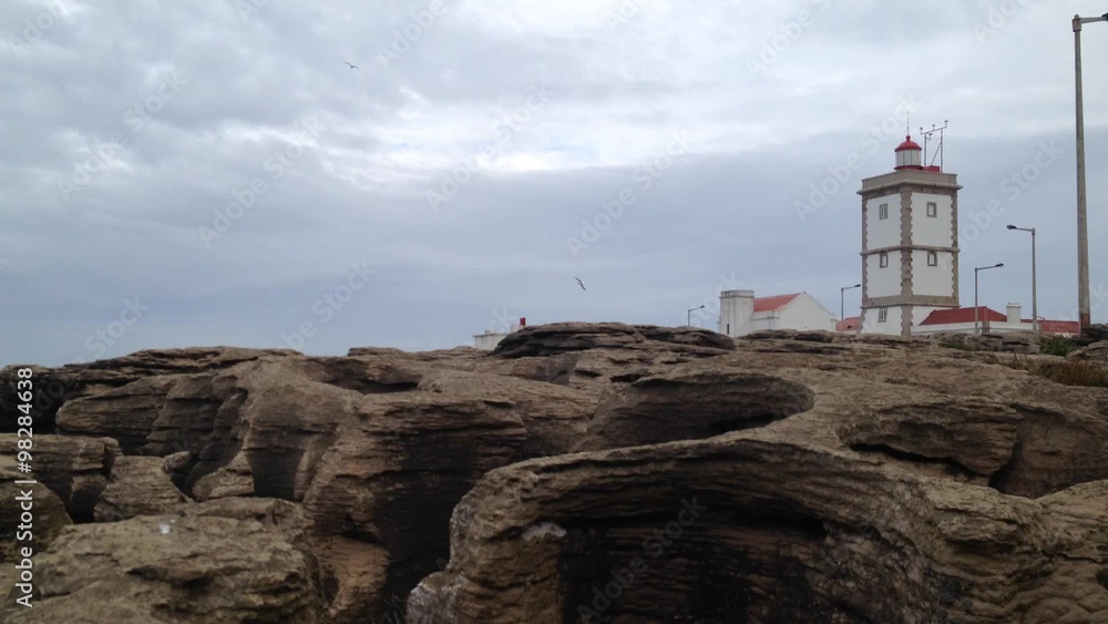 Lighthouse in the Carvoeiro Cape, Peniche, Portugal Lighthouse in the Carvoeiro Cape, Peniche, Portugal
