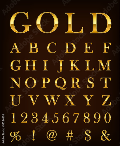 gold alphabet