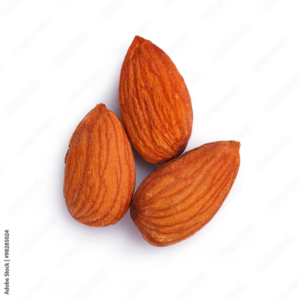 almond nuts isolated on white background almond nuts isolated on white background