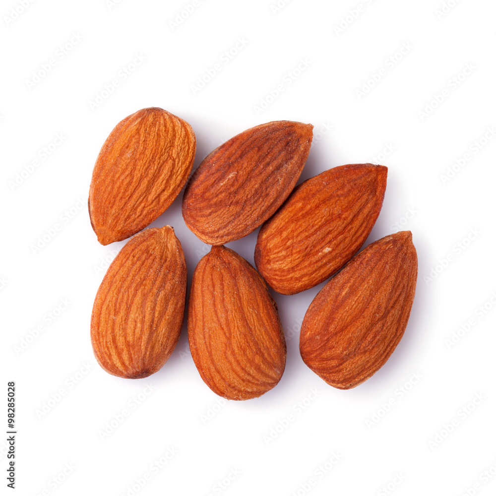 almond nuts isolated on white background almond nuts isolated on white background