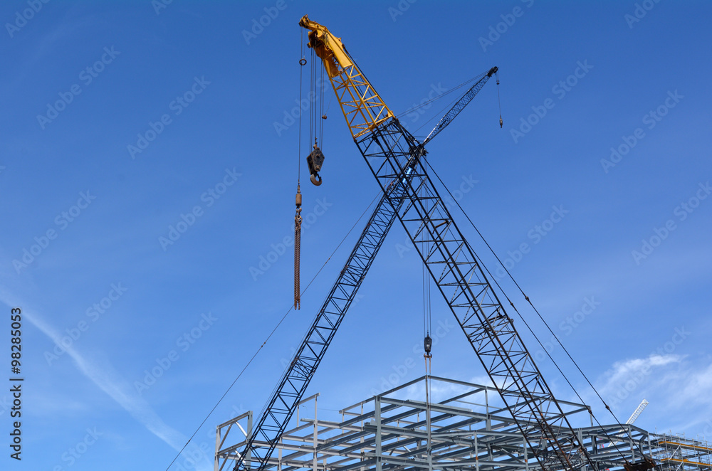 Cranes in construction site