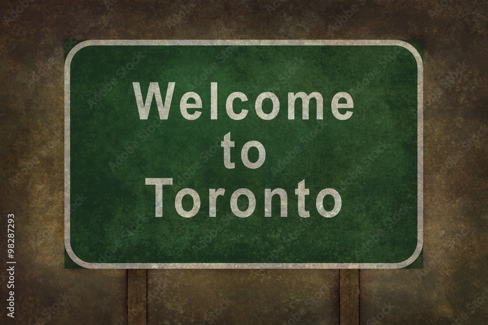 Welcome to Toronto roadside sign illustration