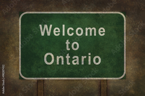 Welcome to Ontario roadside sign illustration