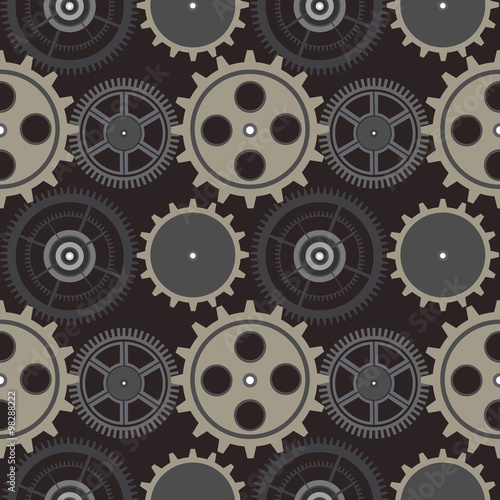 Wallpaper Mural Seamless vector pattern, background with elements of the watch on the dark backdrop Torontodigital.ca