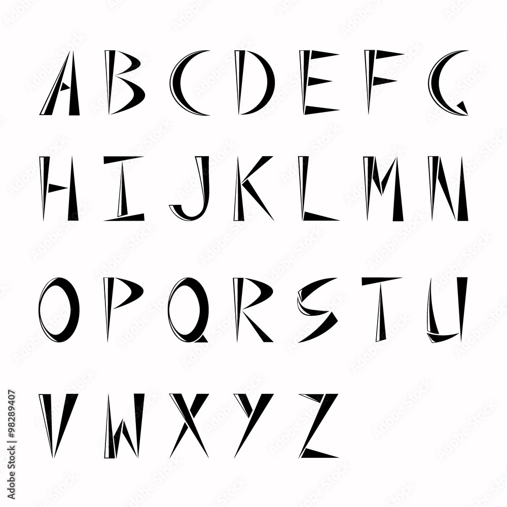 Triangular Latin alphabet