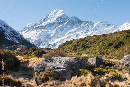 View to mt Cook from Hooker Valley, Aoraki National Park, New Ze