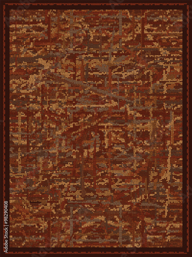Abstract Rust Colored Carpet Design