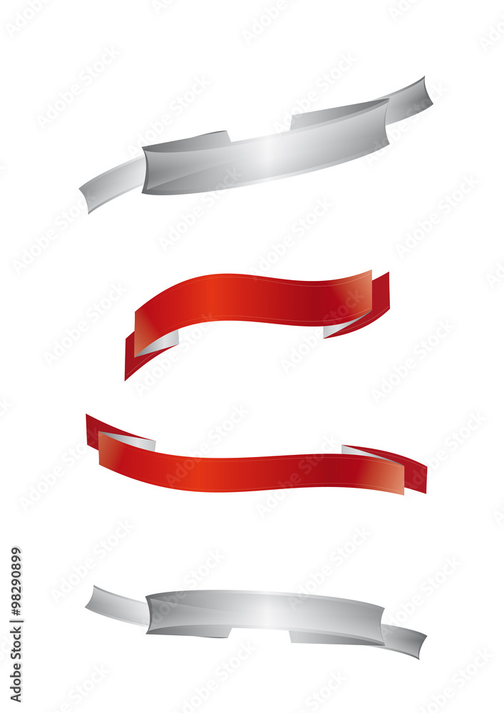 Red and grey ribbon set patterns Red and grey ribbon set patterns