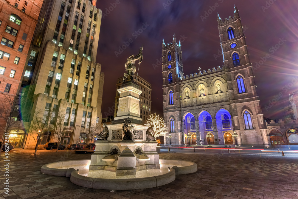 Place D'Armes at Night - Montreal, Canada
