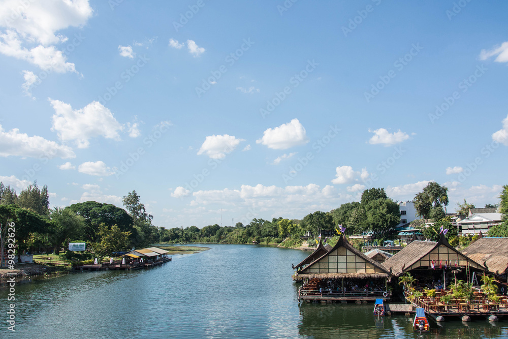 floating house in river Kwai. Kanchanaburi of Thailand. floating house in river Kwai. Kanchanaburi of Thailand.