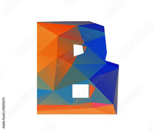 B beta alphabet in colorful glass polygon