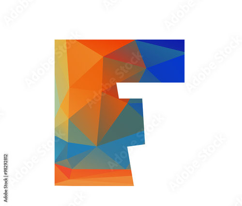 Free Download f foxtrot alphabet in colorful glass polygon - GFXLoad