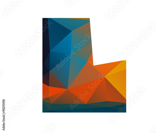 L lima alphabet in colorful glass polygon