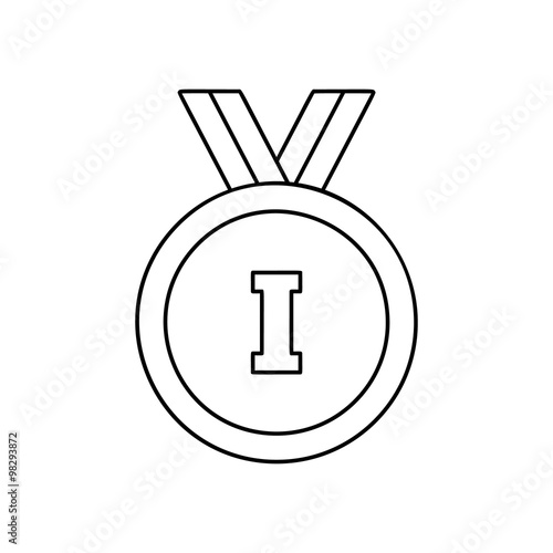 1st place medal line icon