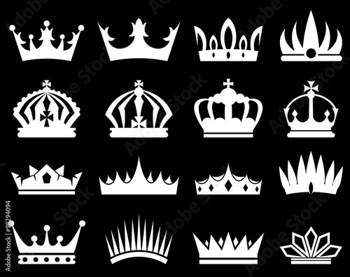 Crowns white silhouette set