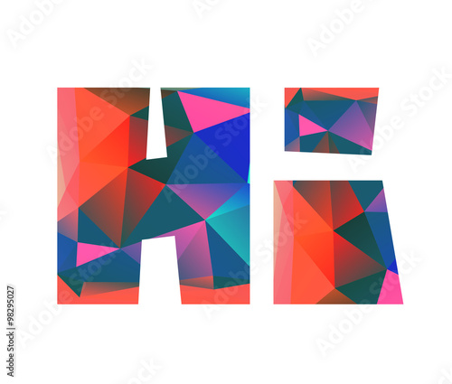 hi. alphabet letter in psychedelic shape