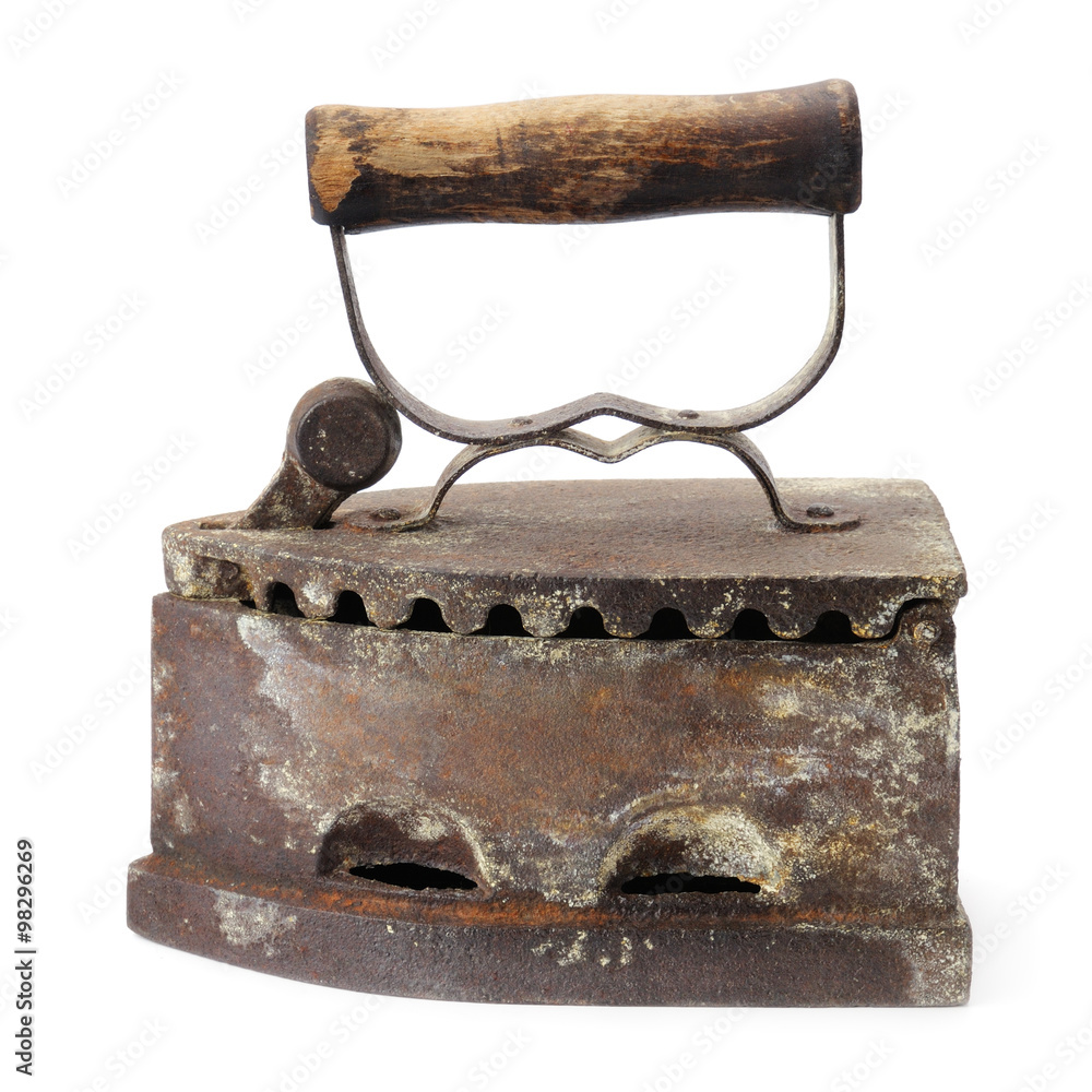 Old iron isolated on white background Old iron isolated on white background