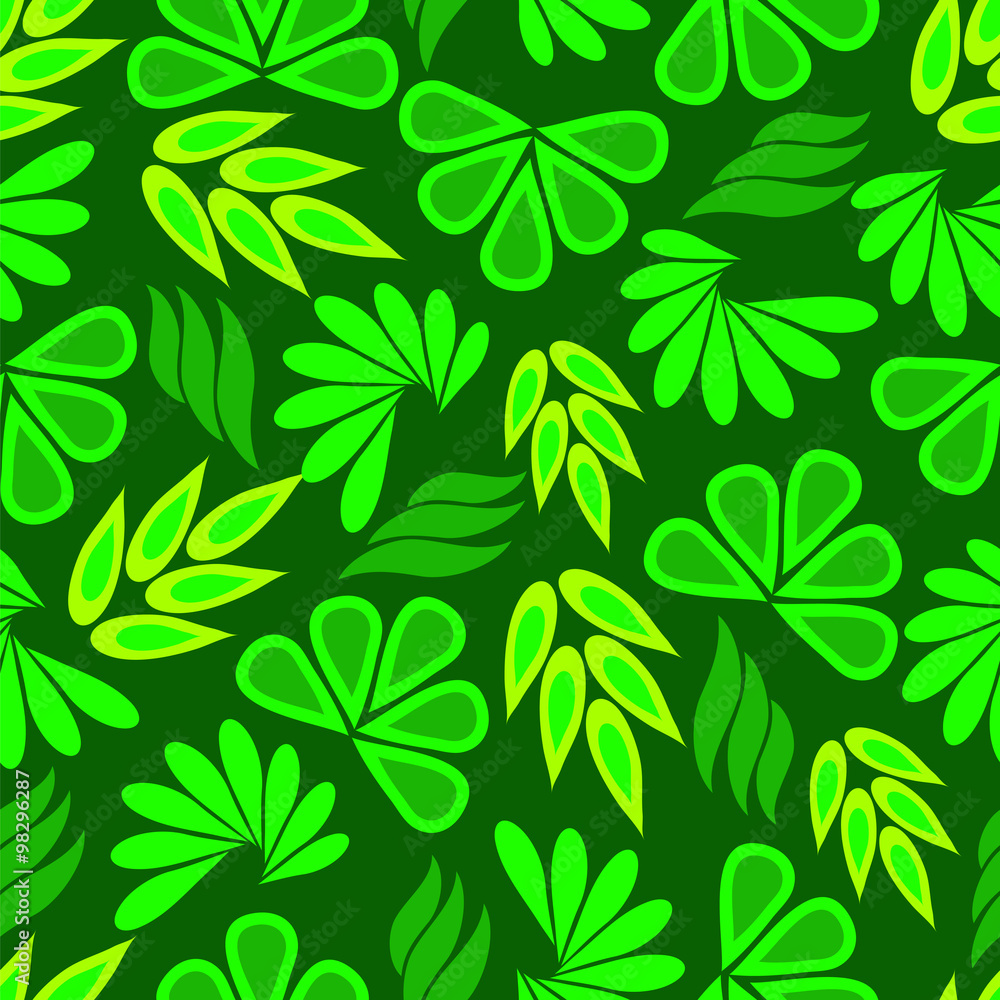 Green plants. Seamless pattern. Green plants. Seamless pattern.