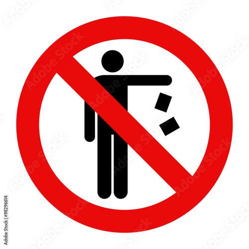 No littering sign isolated on white background