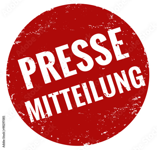 Pressemitteilung Stempel rot grunge