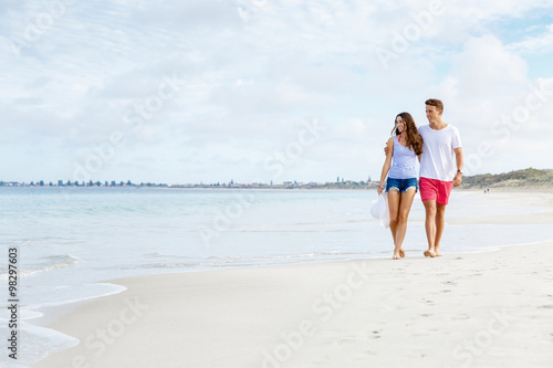 Romantic young couple on the beach