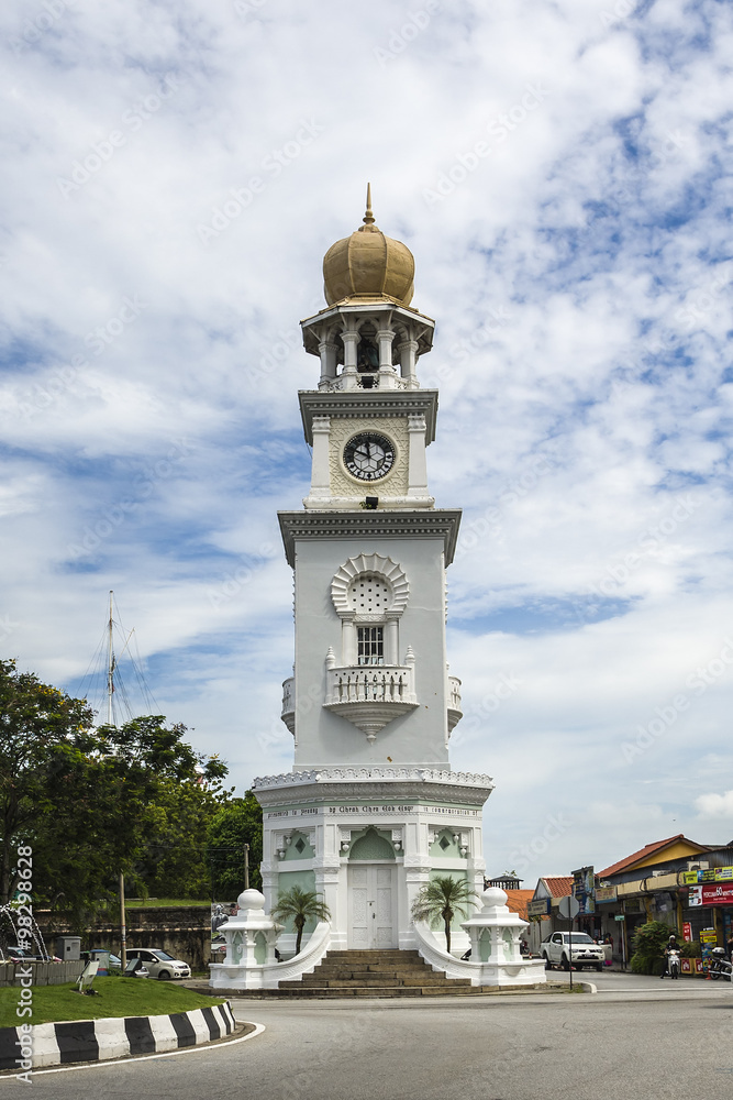 Queen Victoria Memorial clock tower - The tower was commissioned in 1897, during Penang's colonial days, to commemorate Queen Victoria's Diamond Jubliee.