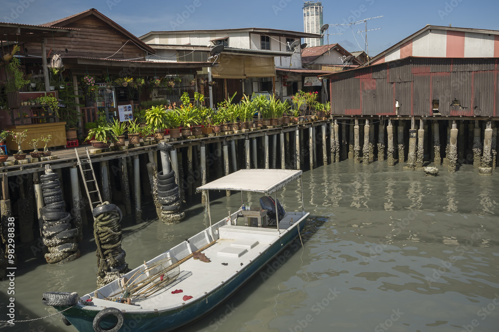 Chew Village Jetty, Penang, Malaysia - Chew Jetty, one of the Clan Jetties in historic George Town, Penang, Malaysia.