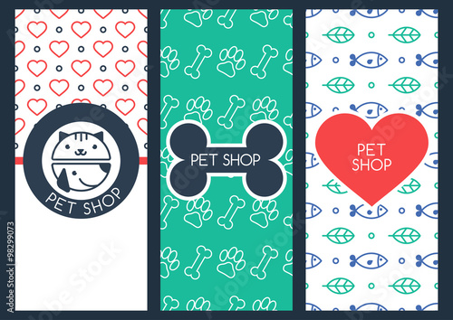 Background, flyer or banner template for pet shop or veterinary