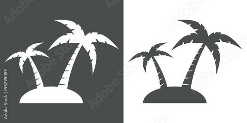 Icono plano isla con palmeras #1