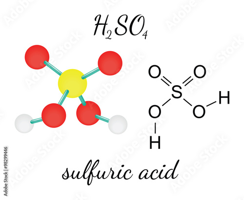 H2SO4 sulfuric acid molecule