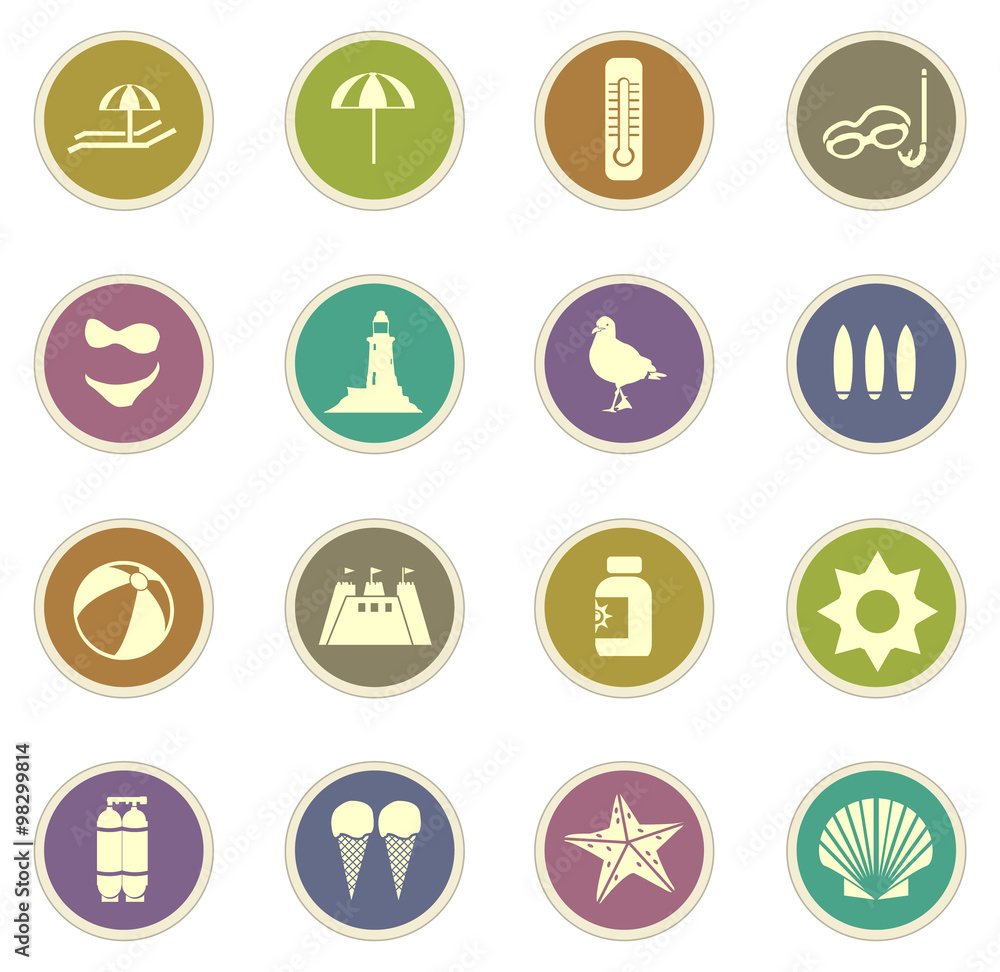 Beach icons Beach icons